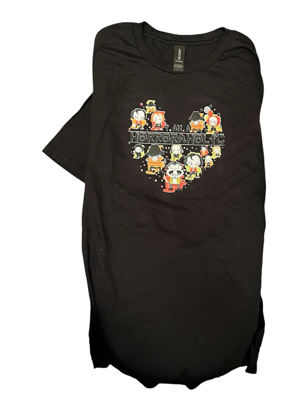 Black 'Horrorholic' Graphic Tee Men’s Large